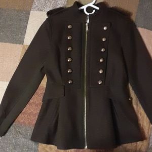 Wool Military Styled Jacket w/ Gold Buttons